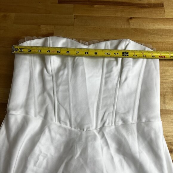 Lulus Wedding Dress Gown Eternal Gratitude White Strapless Maxi Sheer Back Large - Picture 11 of 13